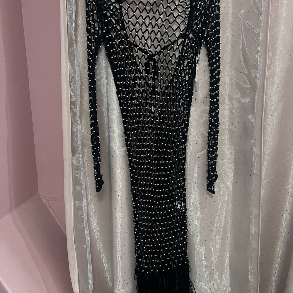 Elegant Black Beaded Dress